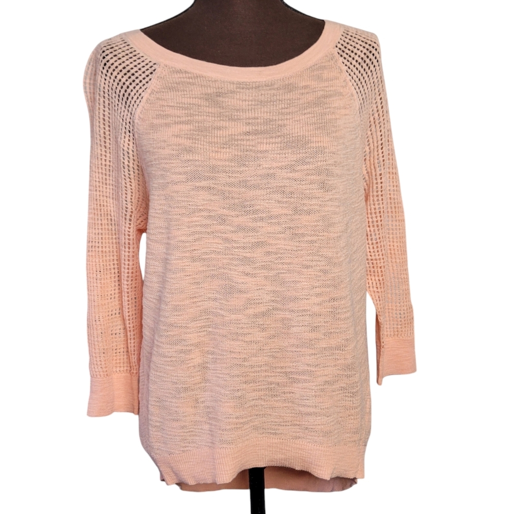 Express New Women Peach‎ Sweater Size S Quart  Sleeves Cotton Blend